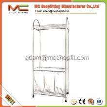 stainless steel 3 hampers hospital laundry cart