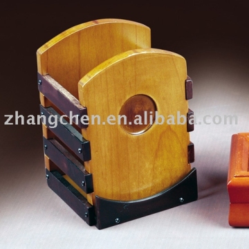 wooden pen holder