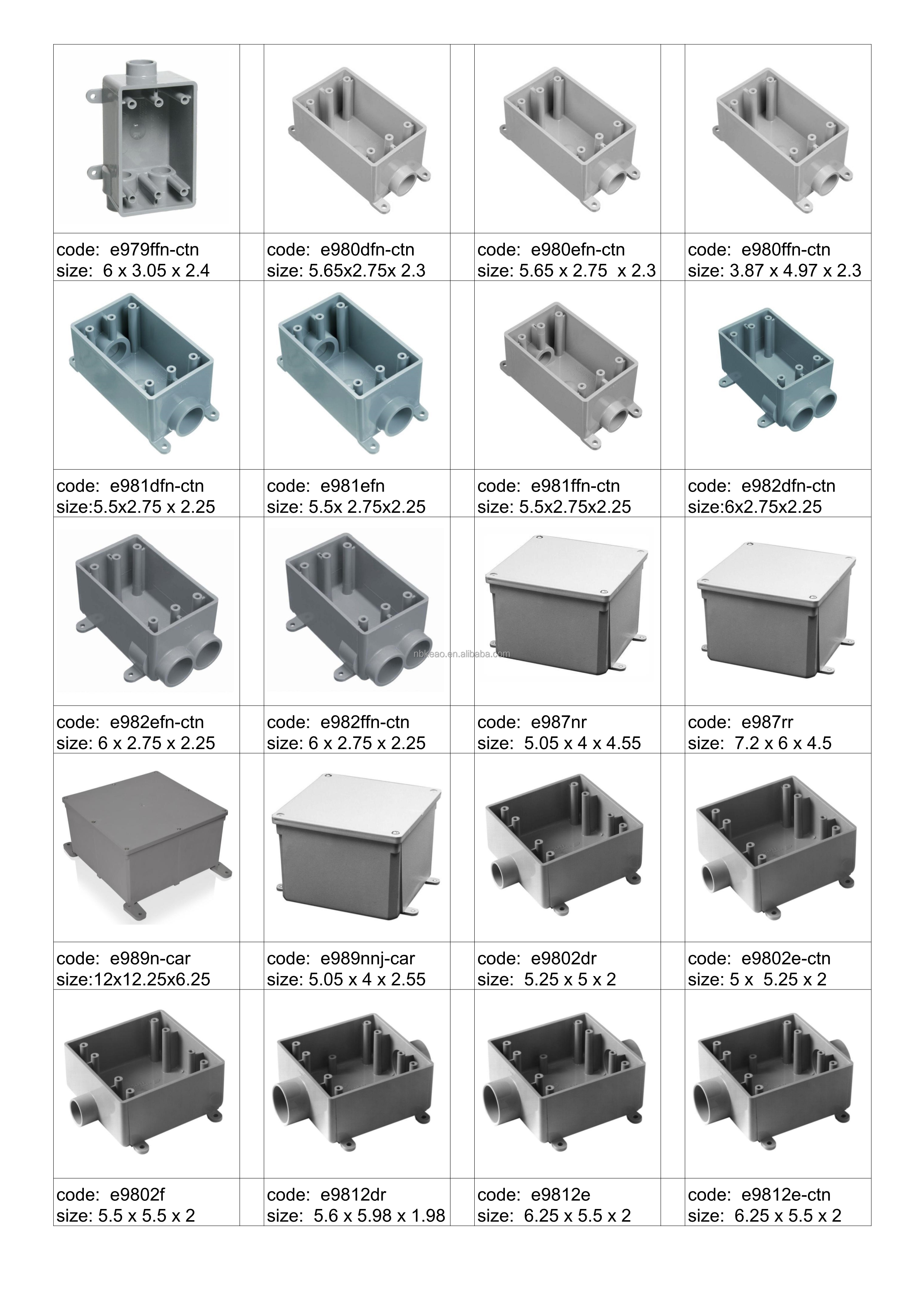 1-Gang 20 cu. in. Blue PVC Old Work Electrical Switch and Outlet Box B118A New Work single gang receptacle box surface mount