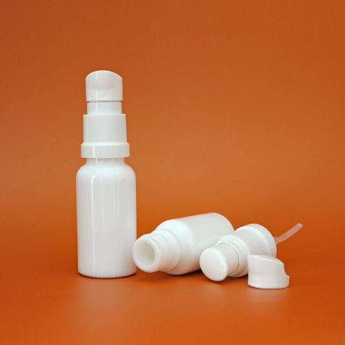opal white glass serum bottles with pump