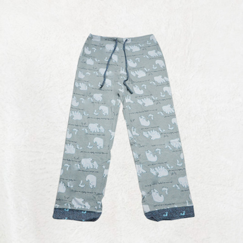 Pijama de algodón estampado gris