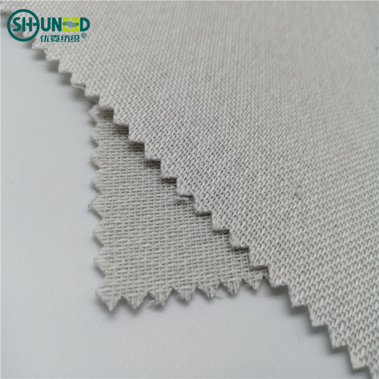 Wholesale high quality single and double layer 100% polyester plain weave woven brushed fabric interlining for tie bag lining