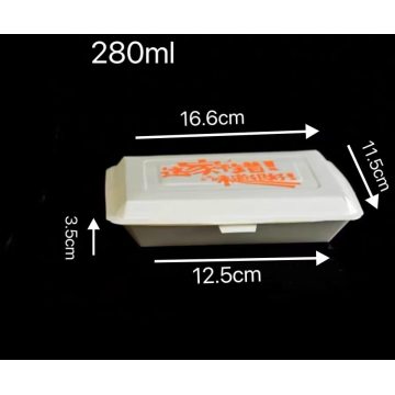 280ml Orange Disposable Clamshell Paper Lunch Box