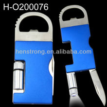 Mini multi-purpose Stainless Keychain Tool with LED flashlight