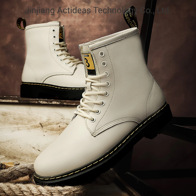 Latest High Top Winter Fashion Casual Sports Shoes White Leather Women Boots