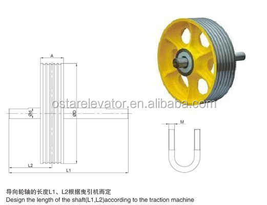 Cast Iron Deflector Sheave Pulley Elevator Cast Iron Pulley Sheave lift