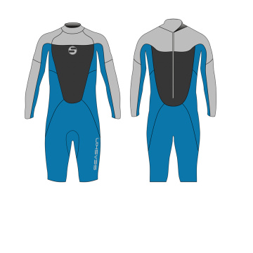 Seaskin Mens Back Zip Long Sleeve Springsuit Wetsuit