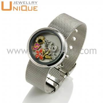2014 new strap bracelet round shape floating locket bracelet