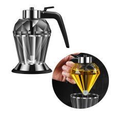 Hot Sale Diamond Shaped Glass Honey Oil Vinegar Dispenser with Handle