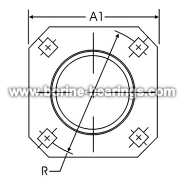 4-bullone foro quadrato orientabili flange di montaggio