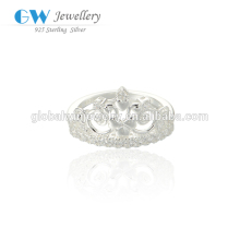 925 Pure Silver Ring Crown Wedding Ring Gift Ring
