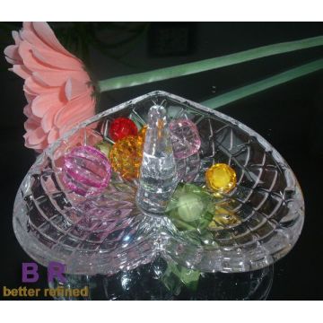 Heart Shaped Crystal Glass Ring Holders