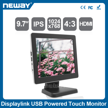 9.7 inch 4:3 IPS usb powered touch monitor for display