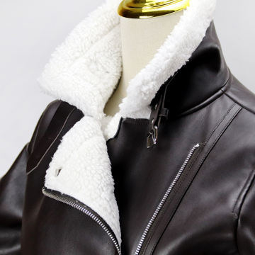 Punk style thick lambskin coat