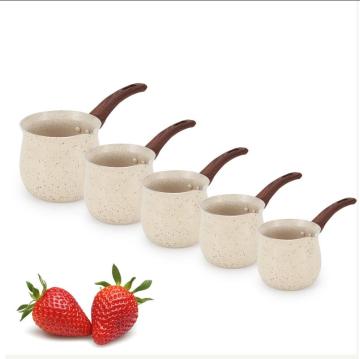 Arabic Greek Istanbul Cezve Tea Pot: Turkish Coffee Warmer, Nonstick Classic Coffee Pot & Aluminium Cups