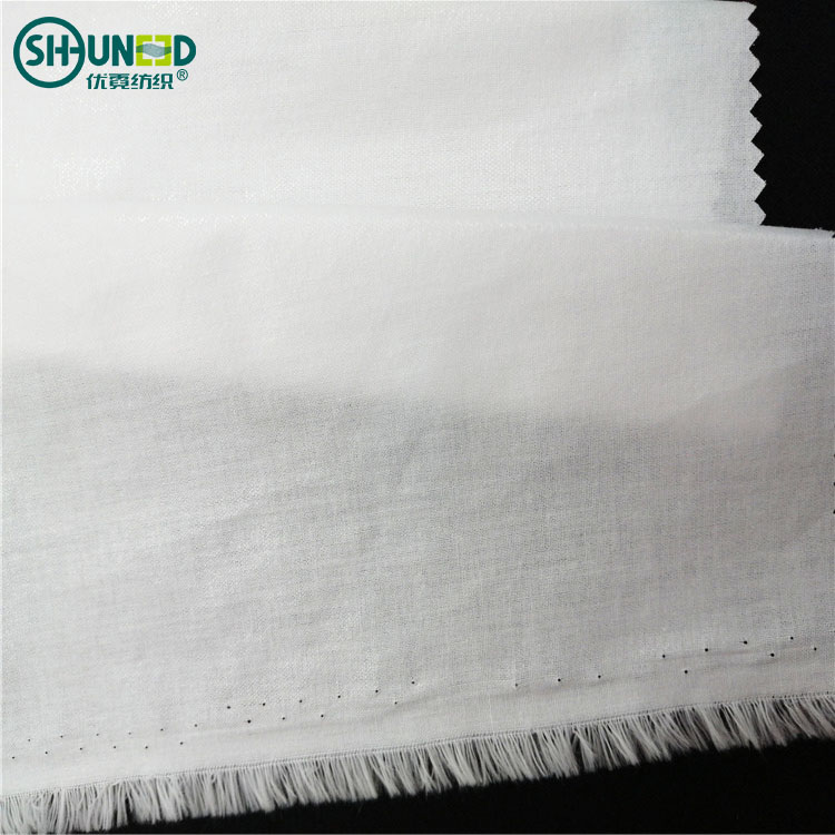 High Quality 100% Cotton Shirt Collar Lining Interlining Woven Fusible Lining for Men Shirt