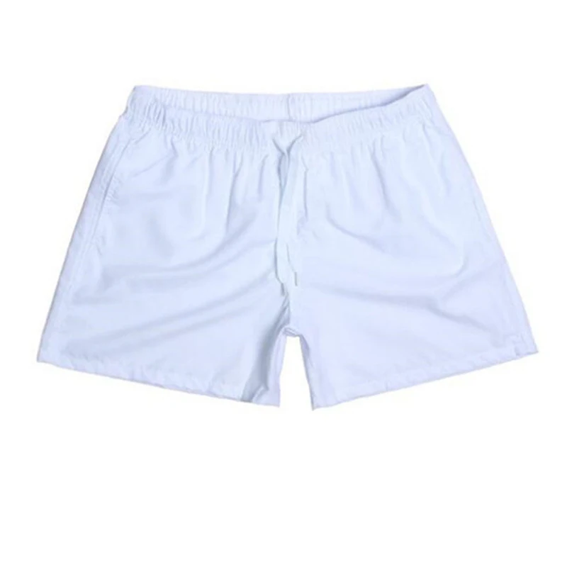 Mens New Board Shorts Summer Solid Elastic Waist Fashion Beach Shorts Swim Trunks