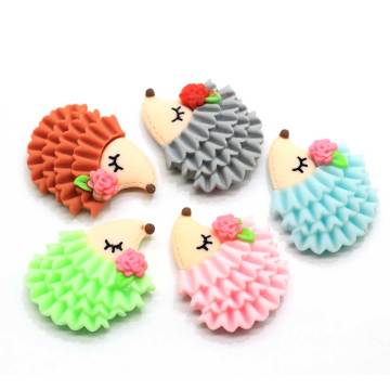 Kawaii Hedgehog Resina Cabochon Animale artificiale Fai da te Artigianato Fata Giardino Ornamento Ragazze Donne Moda Gioielli Decorazione