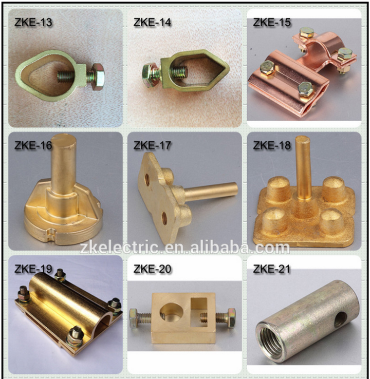 Brass Ground rod clamp Diameter 1/2'' 3/4'' 5/8'' 1'' A clamp G clamp Joint Connector Grounding Accessories