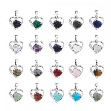 Love Heart Birthstone Necklaces for Women Gemstone Pendant Forever Diamond Jewelry Valentine's Day Christmas Anniversary