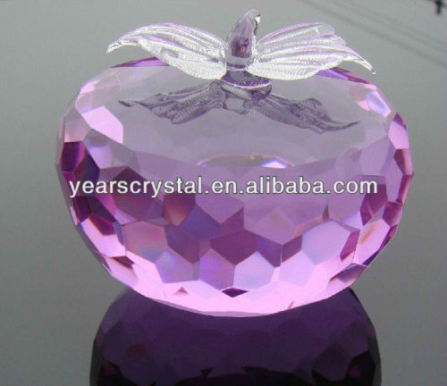 laser engraved crystal crafts,crystal souvenir crystal apple(G-0212)