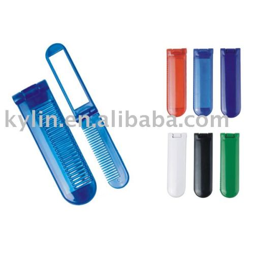 plastic travel comb with pocket mirror