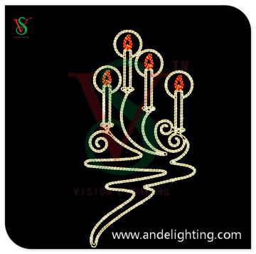 Candle Light Christmas Street Light Pole Motif Light