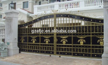 Guangzhou metal yard gates, villas gate metal gates, farm metal gates, iron gates design