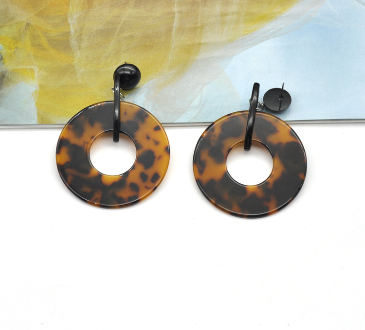 Custom leopard texture ear ring jewelry for women acrylic acetate tortoise shell earrings