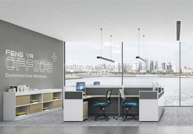 Dimensões padrão baratas estação de trabalho moderna de escritório aberto