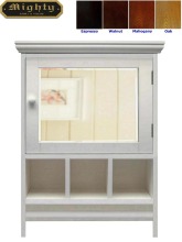 Wood Towel Bar Recessed Mirrored Bathroom Medicine Cabinets