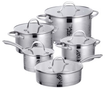10-Piece Stainless Steel Cookware Set Compatible with Induction Stoves