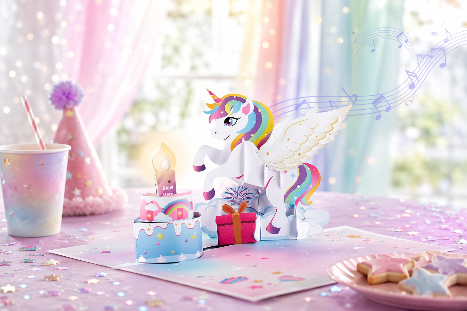 Urodzinowa karta muzyczna Birthday Music Light Card