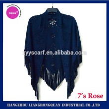 alibaba 2016 america fashion suede fringe shawls