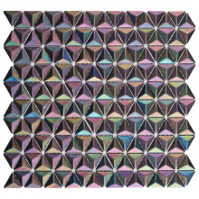 Iridescent tile kitchen backsplash