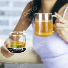 Office Personal Glass Tea Pots/Teacups with Deeper Guangzhou Factory Supplies