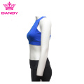 Blue female yoga bras