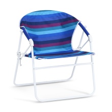 Foldable Oversized Beach Chair with Novelty Round-Backed Design