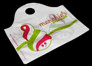 cute wave top die cut plastic bag