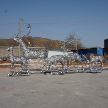 Garden decoration metal iron deer sculpture