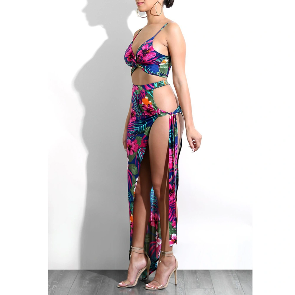 Sexy Women's Dress Standard Size Sling Print Beach Club Two-Piece Suit