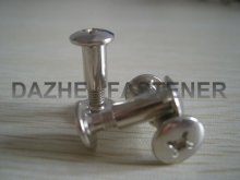 Double cap rivets with slotted head