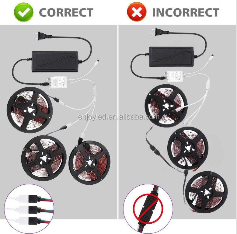 All in One Set Waterproof 5m Strip 44Key IR Remote Controller and 12V 5A power supply RGB Flexible 5050 LED Strip Light