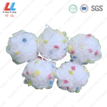 Basic white little sponge mesh bath ball