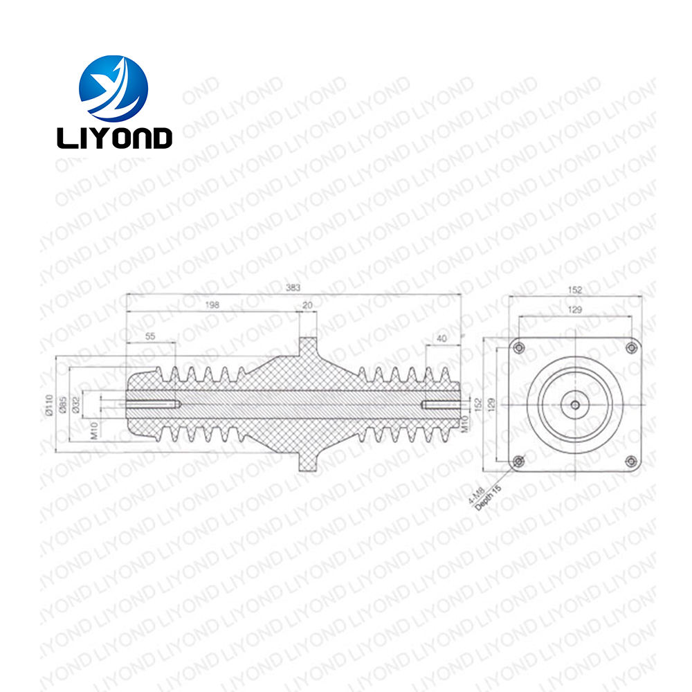 LYC196  High Voltage 12kV pin insulator transformer bushing insulating sleeve for Switchgear