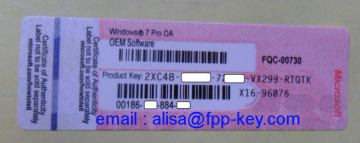 Red Win 7 Coa Label License ,win 7 pro oem coa