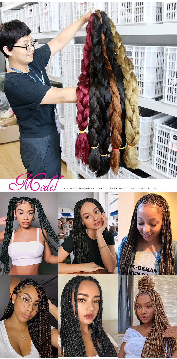 Twist Color Super Custom Wholesale Synthetic Braiding Braids 82 Inch Jumbo Box Ultra Braid Hair