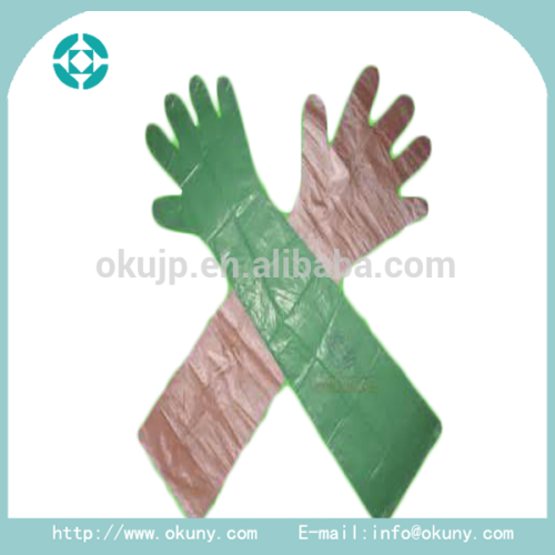 Disposable pe/plastic veterinary long glove