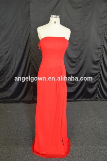 mermaid red color chiffn new arrival evening dresses