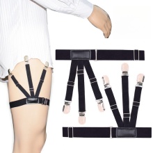 Factory Wholesale Men's Dress Shirt Stay Garter Belts with Non-slip Locking Clamps